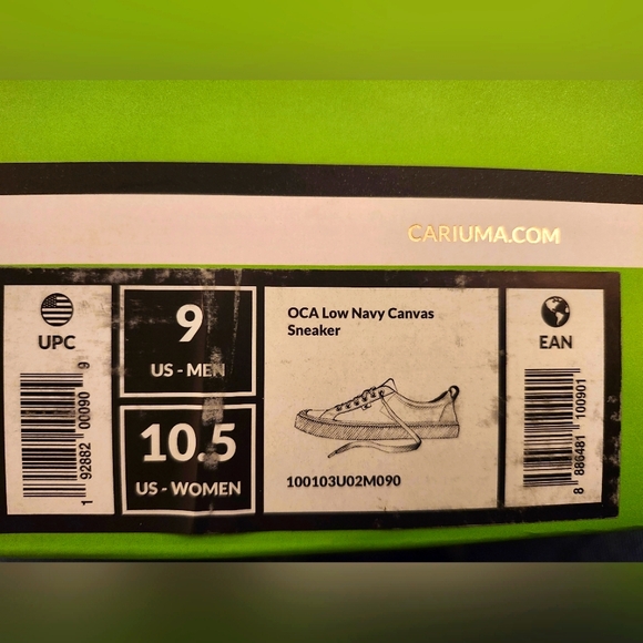 Cariuma OCA Navy Low Canvas Sneakers Unisex NIB Unisex Men's 9 Women's 10.5 - Picture 6 of 10